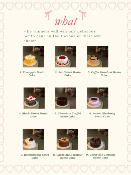 Here's a look at the nine different bento cake flavours I regularly offer. From Pineapple to Chocolate Truffle, there's a mini cake for every taste.