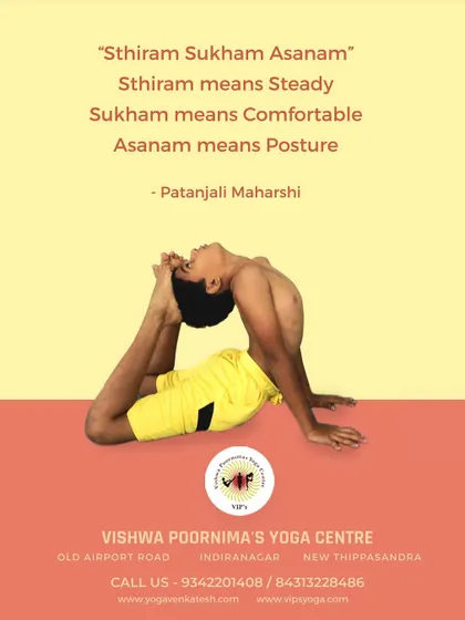 "Sthiram Sukham Asanam" as said by Patanjali Maharshi. A posture should be steady and comfortable. This is a core principle I teach, helping you find strength and ease not just on the mat, but in your life.