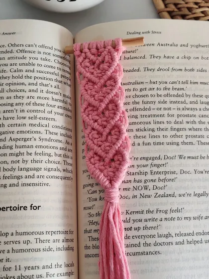 The lovely pink version of my heart bookmark, perfect for a romantic or sweet gift.
