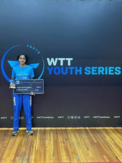 Yashaswini celebrating her win in Ecuador.