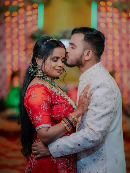 A sweet and romantic moment from the wedding reception.