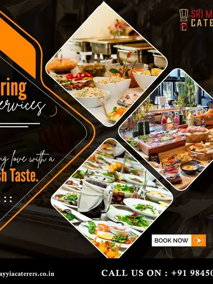 Blending love with a fresh taste. A collage showcasing our catering services for various events.
