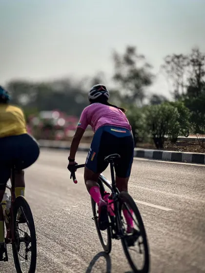 Riding in the peloton during the BBCh race. The dynamics of group riding are a skill in themselves.