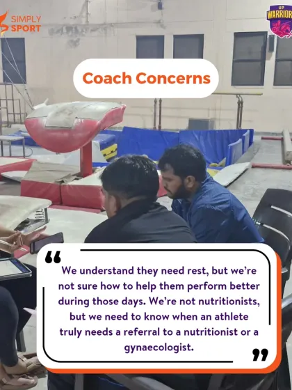 "We understand they need rest, but we're not sure how to help them perform better during those days." A coach voices a common concern. Our programs aim to equip coaches with the knowledge to provide the right support.