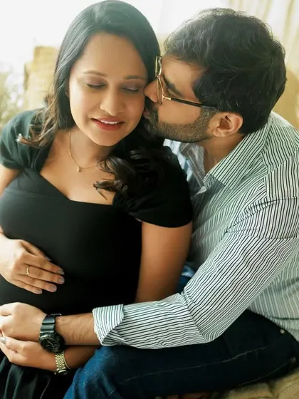 A tender kiss, a gentle touch. These are the small gestures that tell the biggest stories of love. This is a perfect, heartfelt moment from their session.