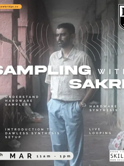 Another poster for our "Sampling with Sakre" workshop, highlighting the hands-on approach to hardware synthesis.