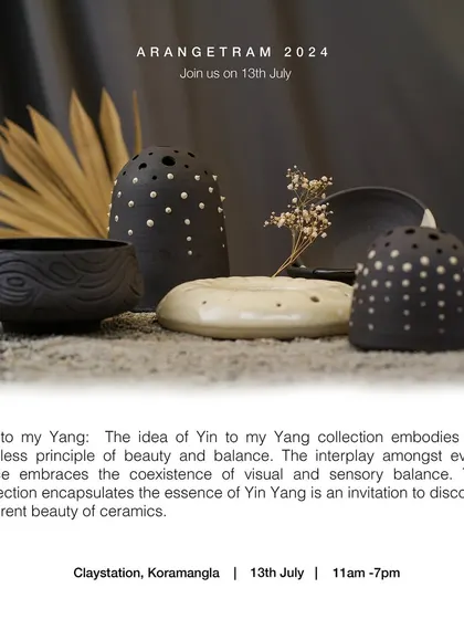 Apurva, a former UX designer, infuses her design experience into her "Yin to my Yang" collection for Arangetram. The interplay between pieces embraces the timeless principle of beauty and balance, inviting you to discover the inherent harmony in ceramics.