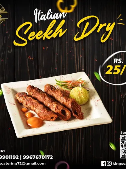 Our Italian Seekh Dry is a unique fusion starter. These kebabs are seasoned with Italian herbs, giving them a distinct and delicious flavor.