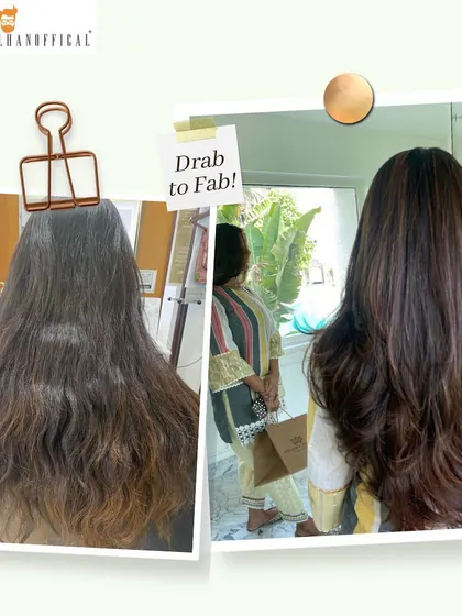 This is what it's all about: taking hair from drab to fab. This client came in with faded, tired ends, and we brought her hair back to life with a rich mocha balayage and a healthy cut, creating seamless dimension and incredible shine.