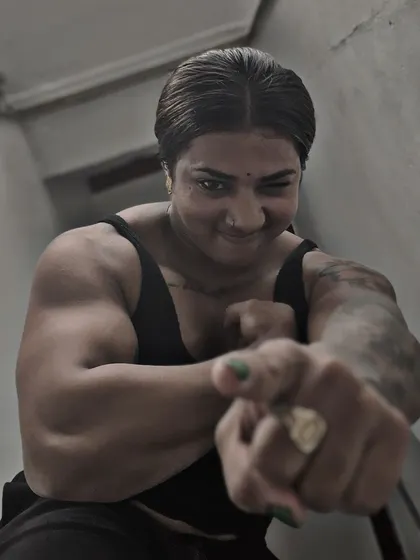 Na chandane. A playful and confident pose. My personality is a mix of fun and fierceness.
