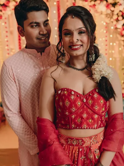 More shots from the same beautiful Mehendi function, capturing the bride's joy and the festive atmosphere.