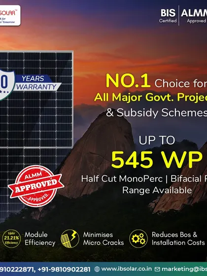 As the number one choice for major government projects and subsidy schemes, our ALMM-approved half-cut Mono PERC bifacial panels offer up to 545 WP. They are designed to reduce installation costs and minimize micro-cracks for long-term reliability.