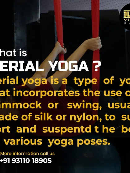 What is aerial yoga? This FAQ provides a simple definition, explaining that it's a type of yoga that uses a silk hammock to support the body in various poses, allowing for deeper stretches and new movements.