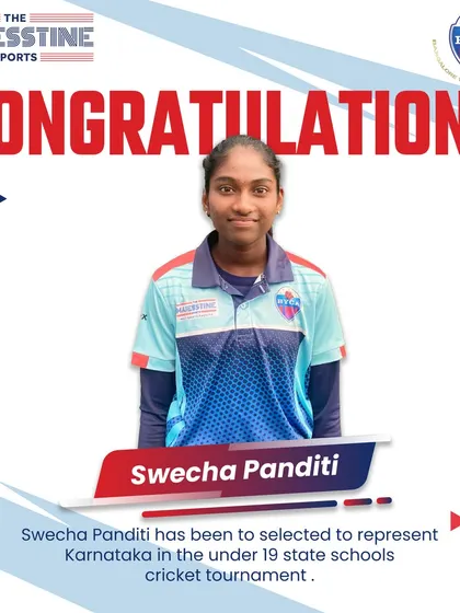 A huge congratulations to Swecha Panditi for being selected to represent Karnataka in the Under-19 state schools cricket tournament. Your dedication is an inspiration.