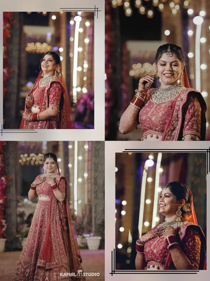 A collection of the bride's happy and candid moments during her wedding ceremony.