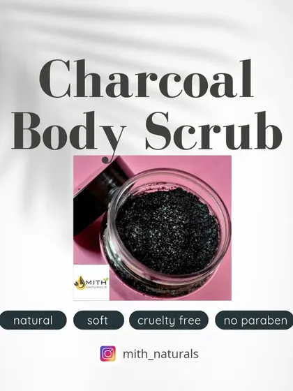My Emulsified Charcoal Body Scrub. This scrub is designed to lock in moisture without a greasy feel. It's loaded with skin-loving oils and butters to nourish your skin as it exfoliates.