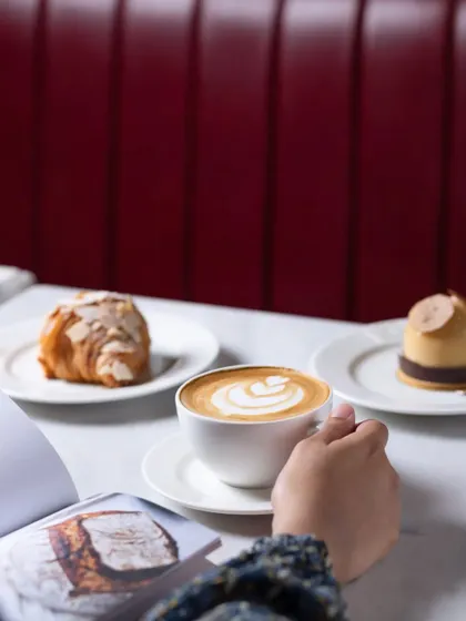 It's all in the mood. A quiet moment at Lavonne Cafe, where the design is intended to enhance the sensory experience.