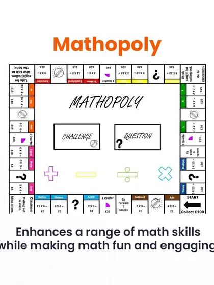 We created 'Mathopoly' to make learning a wide range of math skills fun and engaging. Students navigate the board by solving problems, turning a classic game into a powerful educational tool.