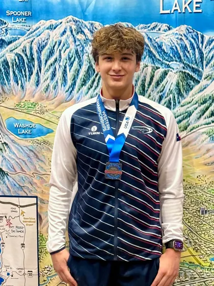 Congratulations to Colin, who earned a silver medal on the Parallel Bars at Nationals! An amazing accomplishment on the national stage.