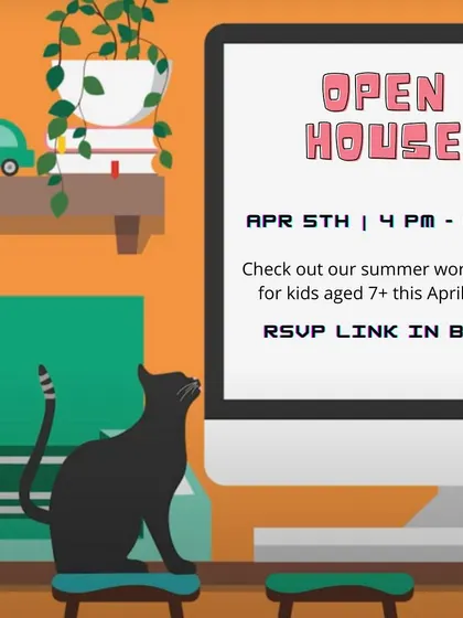 Our April Open House is here! Come by to check out our space and get a sneak peek of the summer workshops we have planned for kids.