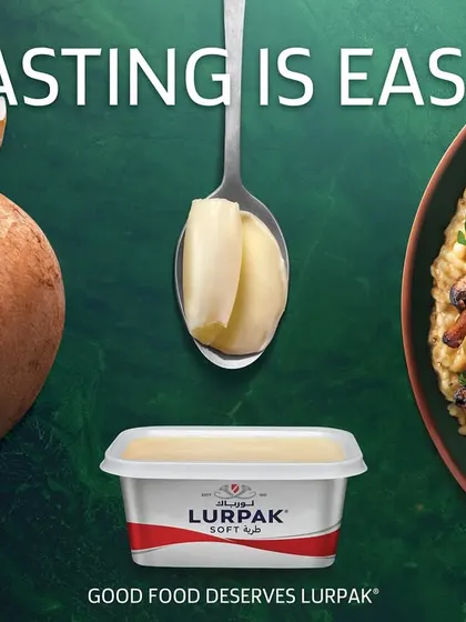 Working on a campaign for a global brand like Lurpak was a career highlight. This shot for their Middle East campaign focuses on creating a clean, appetizing visual for a mushroom risotto, emphasizing how good food deserves great ingredients.