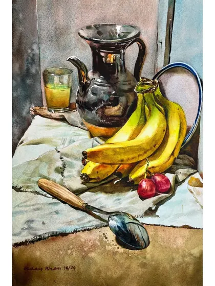 The same still life, presented as a final, standalone art piece.