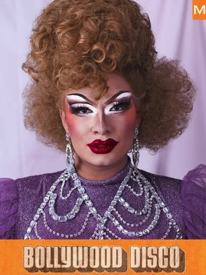 A portrait version of the flyer featuring drag artist Malai, giving her the star treatment she deserves.