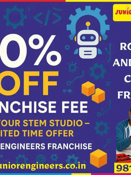 A special limited-time offer for our franchise fee. This ad encourages entrepreneurs to own their own STEM studio by joining our rapidly growing network.