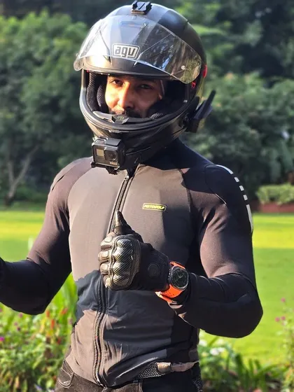 Another thumbs-up for being fully equipped. We check everyone's gear before we start any ride.