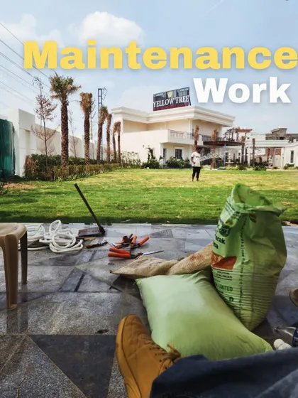 A behind-the-scenes look at our maintenance work at Yellow Tree Banquets, with our tools and supplies ready to keep the large lawns and gardens in perfect condition.