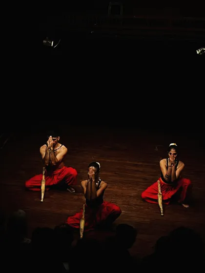 A powerful moment from our Kalaripayattu production "SAMVIT". This piece explores the idea of fighting the war within and healing through movement and music.