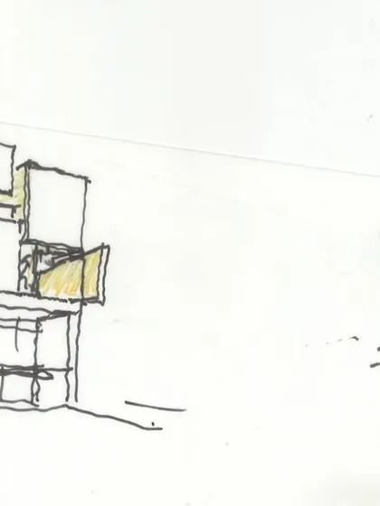 A duplicate of the abstract massing sketch for VIT.