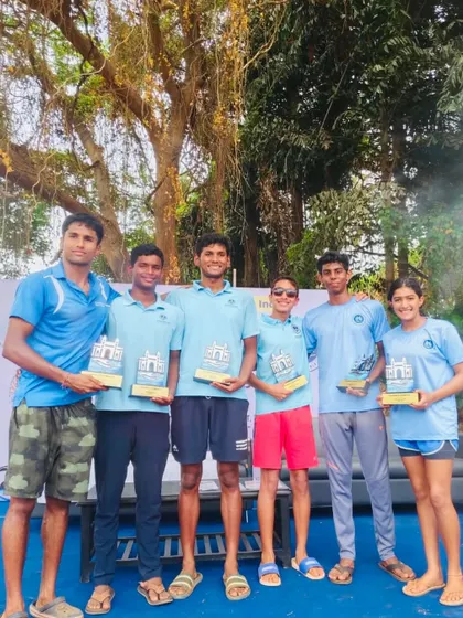 Our swimmers dominating the podium at the Open Water Championships in Goa.