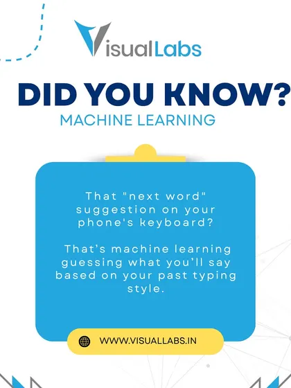 Did you know? That "next word" suggestion on your phone's keyboard is machine learning at work, guessing what you'll say based on your past typing style.
