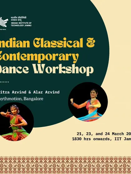 We were invited to conduct a workshop and perform at IIT Jammu. This poster captures the blend of Indian classical and contemporary dance that we shared with the students.