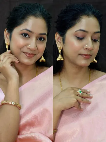 A side-by-side comparison of my Sai Pallavi inspired look. Her natural beauty is always an inspiration.