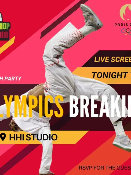 We're hosting a live screening watch party for the historic Olympic Breaking finals. It's a chance for our community to come together and witness a milestone for street dance.