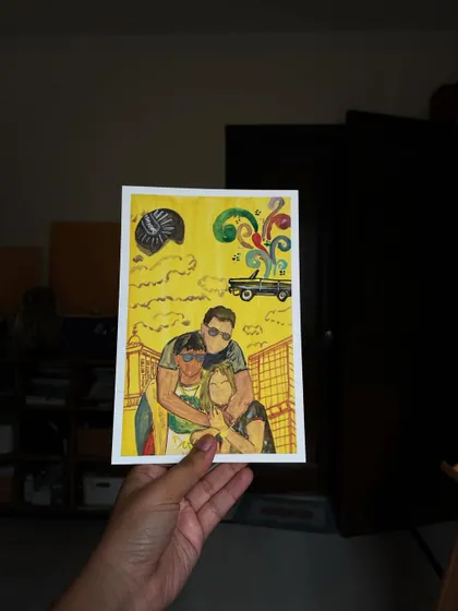 "Bangalore Days," a film that beautifully weaves tales of cousins finding their way. This painting tries to capture the colours of friendship, dreams, and the vibrant spirit of adventure.