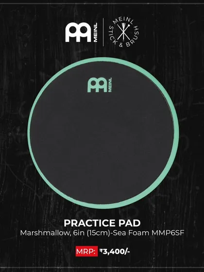 We stock a variety of Meinl practice pads, from the 12-inch standard pad to the 6-inch Sea Foam and the 12-inch Jawbreaker designs, catering to every drummer's needs and style.