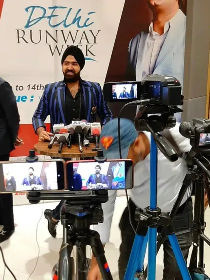 At the press conference for Delhi Runway Week. Being part of the larger fashion conversation is key to my creative process and brand journey.