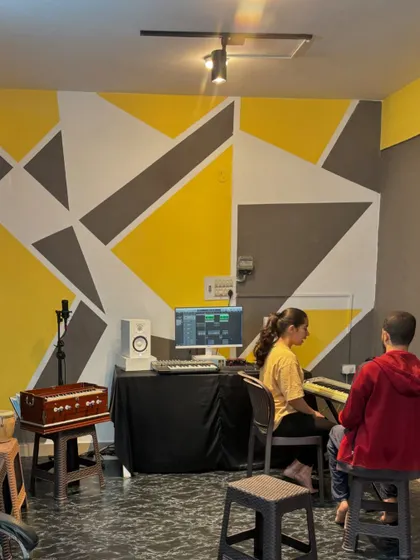 Our Kaggadasapura studio is equipped for a variety of lessons, including keyboard and harmonium, catering to both Western and Indian music styles.