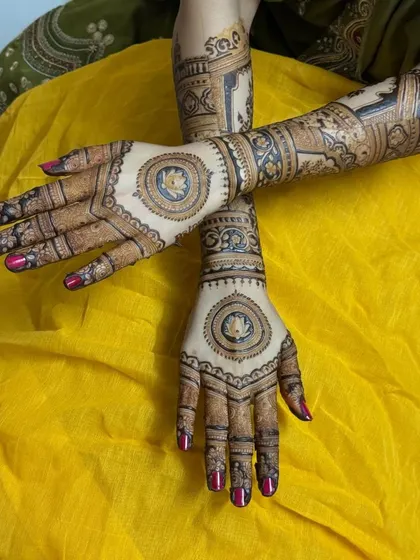 A beautiful design featuring lotus mandalas and personalized initials. The contrast between the filled and empty spaces creates a stunning effect.