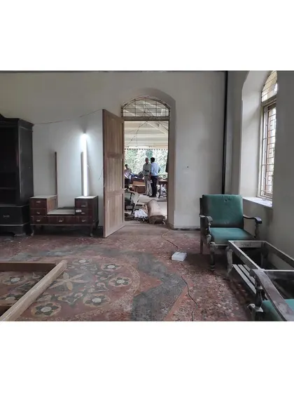 Another view from the initial stages of the project, showing the raw space and the potential held within its historic walls and floors before our intervention began.