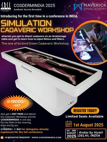 This poster details our one-of-a-kind Green Cadaveric Workshop using an Anatomage table. It's an opportunity to dissect cadavers virtually and learn how to inject Botox and fillers with precision.