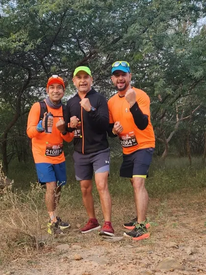Three of our runners on the trail, focused and determined. This is what it takes to be a trail runner.