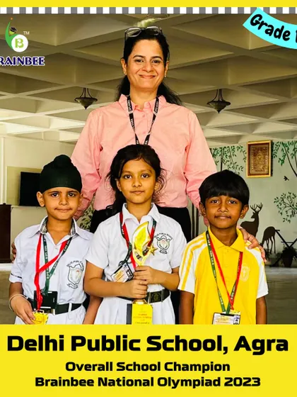Winners from Grade 1B at DPS Agra, part of the 2023 Overall School Champion team.