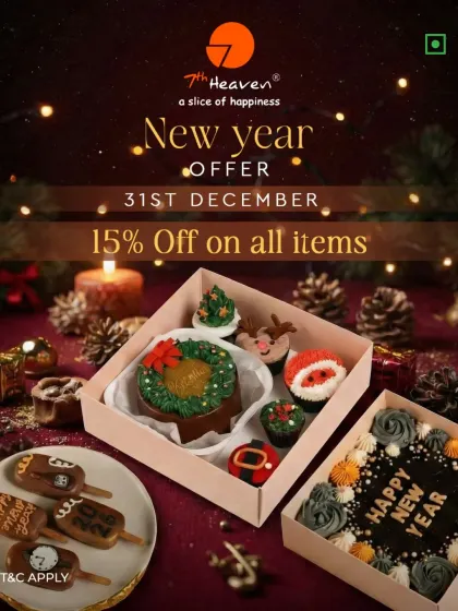 Celebrate the new year with a sweet slice of happiness. This festive offer includes a variety of treats, from New Year brownie boxes to Christmas-themed cupcakes and cakesicles.