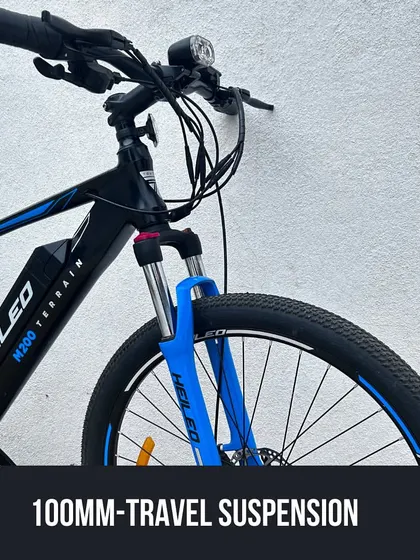 The 100mm travel suspension on this e-bike provides a comfortable ride. During our e-bike servicing, we inspect the suspension and all other critical components.