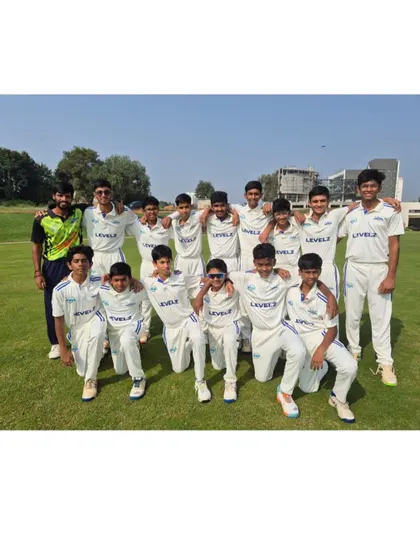Our victorious Karnataka Youth CA U-14 team after winning their first match in the KSCA league by a huge margin.