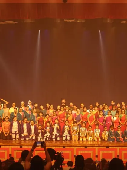 The entire Abstratics family on stage at the end of a magical show. This photo is a testament to our incredible community of students, instructors, and supporters who make it all possible.